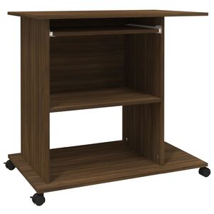 vidaXL Poč&iacute;tačov&yacute; st&ocirc;l hned&yacute; dub 80x50x75 cm spracovan&eacute; drevo