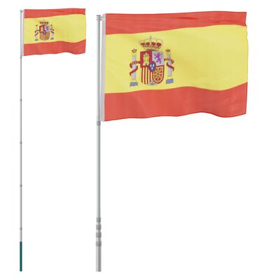 vidaXL Vlajka Španielska a tyč 5,55 m hliník