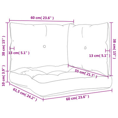 vidaXL Podložky na paletový nábytok 3 ks, sivé kocky, látka