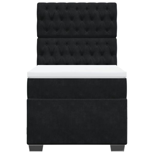 vidaXL Posteľn&yacute; r&aacute;m boxspring s matracom čierny 80x200 cm zamat