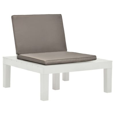 vidaXL Záhradné stoličky s podložkami 2 ks plast biele