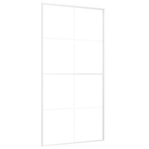vidaXL Posuvn&eacute; dvere ESG sklo a hlin&iacute;k 102,5x205 cm biele