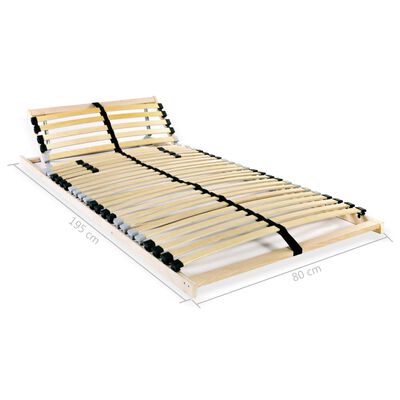 vidaXL Lamelové posteľné rošty 2 ks s 28 lamelami a 7 zónami 80x200 cm