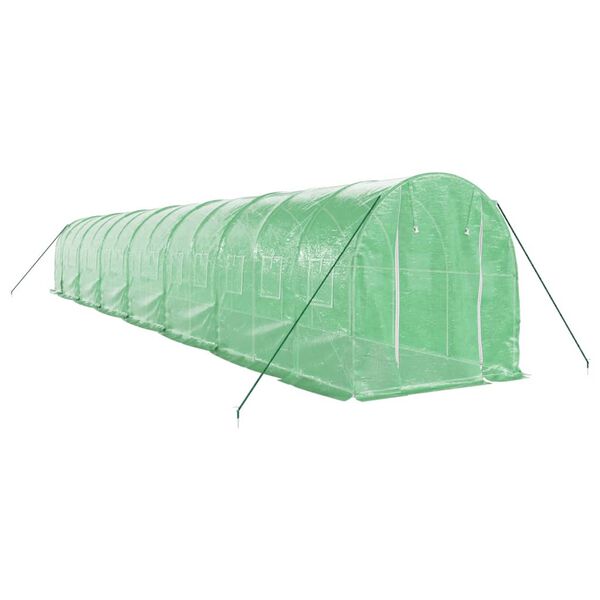 vidaXL Fóliovník s oceľovým rámom zelený 28 m² 14x2x2 m