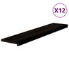 vidaXL Schodiskov&eacute; stupne 12 ks hnedočiern&aacute; 120x25x2 cm dubov&yacute; mas&iacute;v