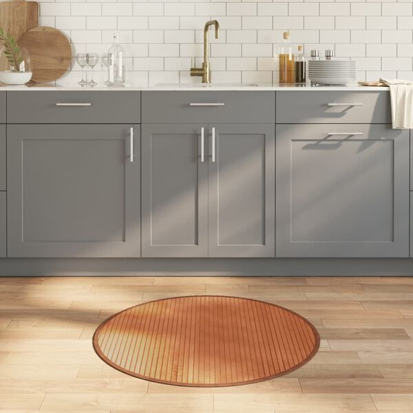vidaXL Koberec okr&uacute;hly hned&yacute; 80 cm bambus