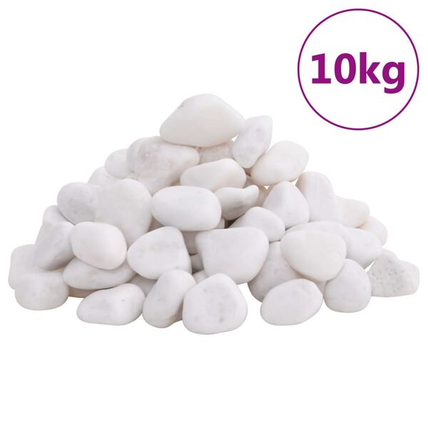 vidaXL Le&scaron;ten&eacute; kamienky 10 kg biele 2-5 cm