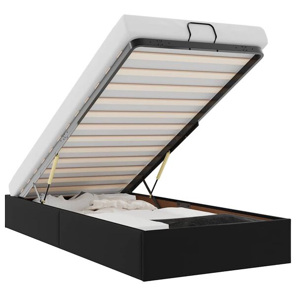 vidaXL Osmansk&yacute; r&aacute;m postele bez matraca čierna 100x200 cm umel&aacute; koža