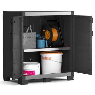 Keter Nízka skladovacia skrinka Garage XL čierno-strieborná 99 cm