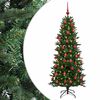 vidaXL Umel&yacute; vianočn&yacute; stromček s vianočn&yacute;mi guľami 120 cm 150 LED