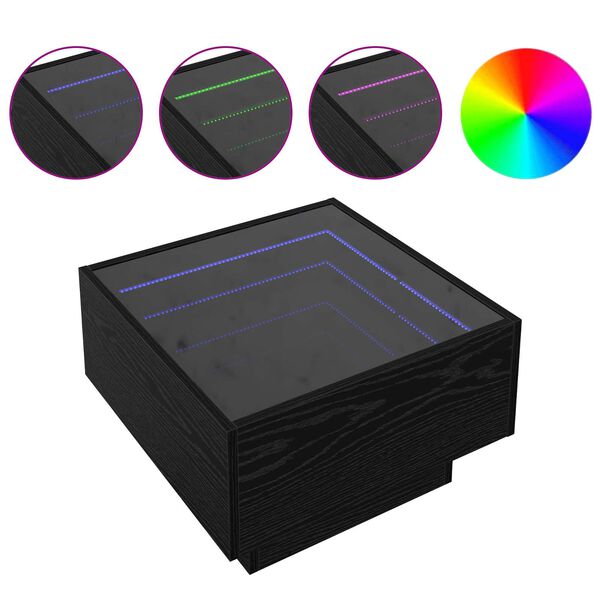 vidaXL Konferenčn&yacute; stol&iacute;k Čierny dub 50 x 50 x 30 cm Kompozitn&eacute; drevo