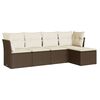 vidaXL 5-dielna z&aacute;hradn&aacute; s&uacute;prava pohoviek s vank&uacute;&scaron;mi hned&aacute; polyratan