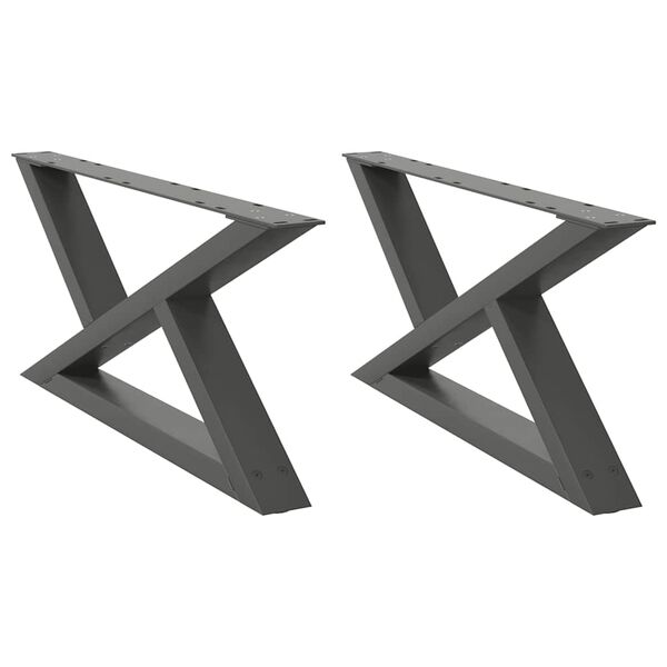 vidaXL Nohy konferenčn&eacute;ho stol&iacute;ka 2 ks antracitov&eacute; 70x(30-31,3) cm oceľov&eacute;