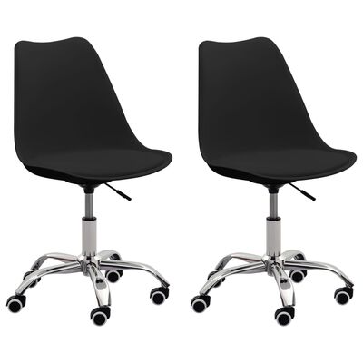 vidaXL Kancelárske stoličky 2 ks čierne umelá koža