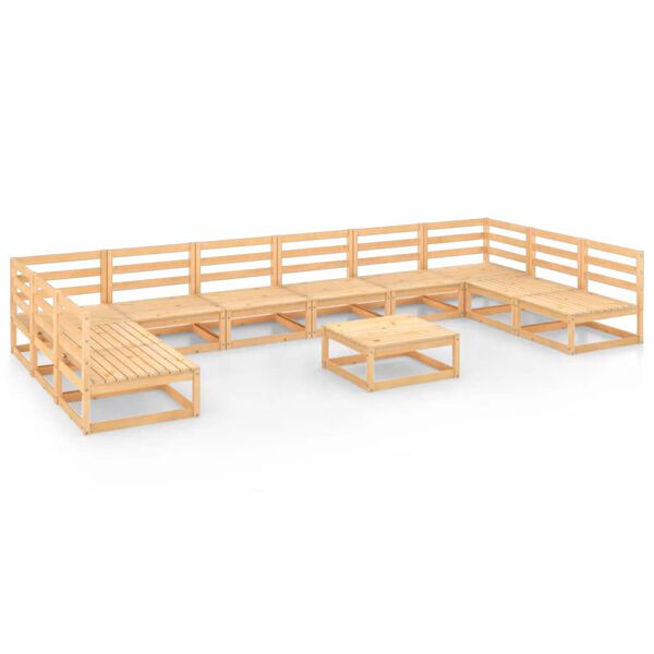 vidaXL 11-dielna z&aacute;hradn&aacute; sedacia s&uacute;prava, borovicov&yacute; mas&iacute;v