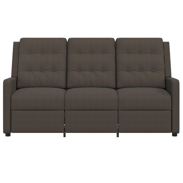 vidaXL 3-miestne sklápacie masážne kreslo, hnedé, látka