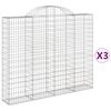vidaXL Obl&uacute;kov&eacute; gabi&oacute;nov&eacute; ko&scaron;e 3ks 200x30x160/180cm pozinkovan&eacute; železo