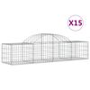 vidaXL Obl&uacute;kov&yacute; gabionov&yacute; k&ocirc;&scaron; 15 ks 200x50x40/60 cm pozinkovan&eacute; železo