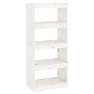 vidaXL Knižnica/deliaca stena biela 60x30x135,5 cm mas&iacute;vna borovica