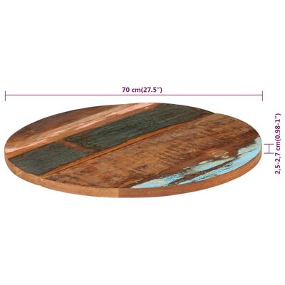 vidaXL Stolová doska Ø70x(2,5-2,7) cm recyklované masívne drevo