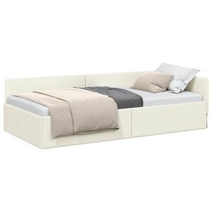 vidaXL Rohov&yacute; r&aacute;m postele s čelnou doskou Kr&eacute;mov&aacute; 80 cm x 200 cm Zamat