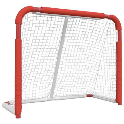 vidaXL Hokejová bránka červeno-biela 137x66x112 cm polyester