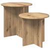 vidaXL Sada pr&iacute;ručn&yacute;ch stol&iacute;kov 2 ks Dub artisan &Oslash; 45 x 45 cm