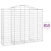 vidaXL Obl&uacute;kov&eacute; gabi&oacute;nov&eacute; ko&scaron;e 15 ks 200x50x160/180 pozinkovan&eacute; železo
