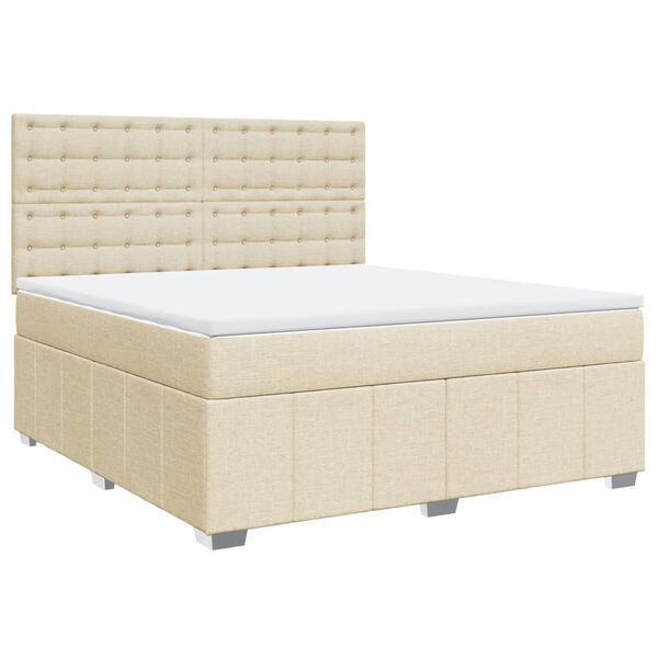 vidaXL Posteľn&yacute; r&aacute;m boxspring s matracom kr&eacute;mov&yacute; 180x200 cm l&aacute;tka