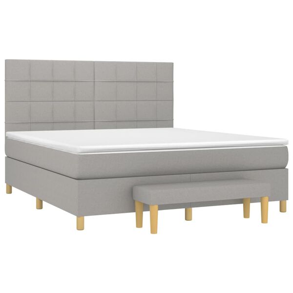 vidaXL Boxspring posteľ s matracom svetlosiv&aacute; 100x200 cm l&aacute;tka
