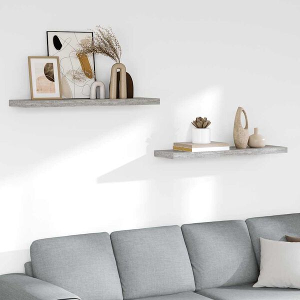 vidaXL Pl&aacute;vaj&uacute;ce n&aacute;stenn&eacute; police 2 ks bet&oacute;novosiv&eacute; 90x23,5x3,8 cm MDF