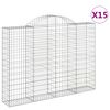 vidaXL Obl&uacute;kov&eacute; gabionov&eacute; ko&scaron;e 15 ks 200x30x140/160 cm pozink. železo