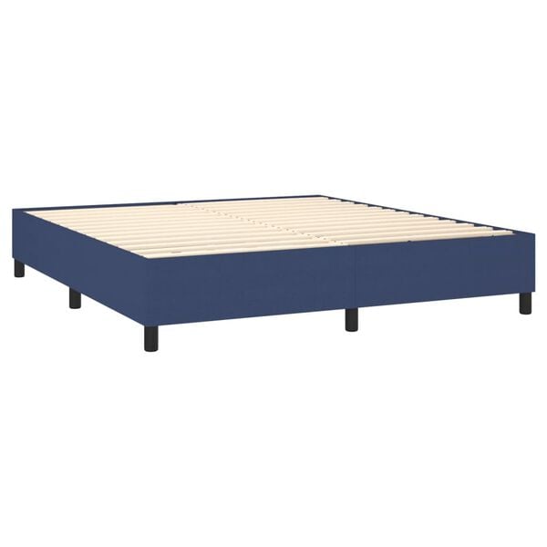 vidaXL Posteľn&yacute; r&aacute;m boxspring s matracom modr&yacute; 160x200 cm l&aacute;tka