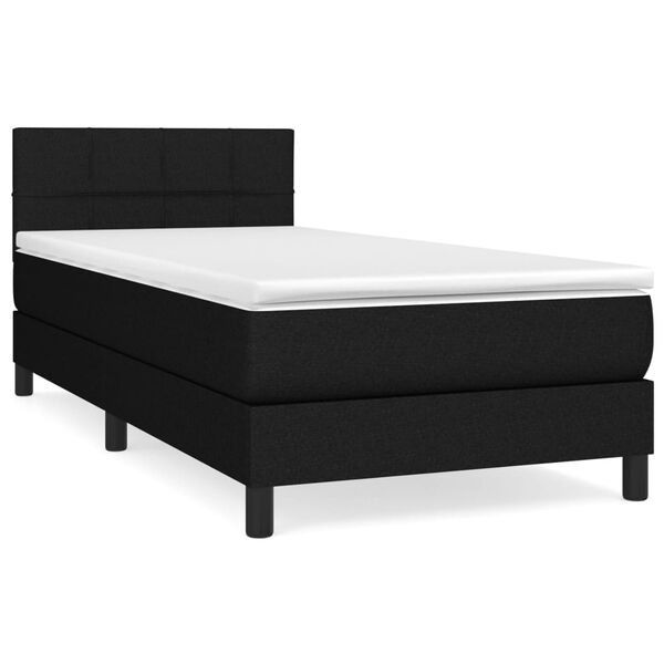 vidaXL Posteľn&yacute; r&aacute;m boxspring s matracom čierny 80x200 cm l&aacute;tka
