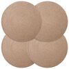 vidaXL Jutov&eacute; podložky 4 pcs Pr&iacute;rodn&aacute; &Oslash; 30 cm 100% Tossa juta