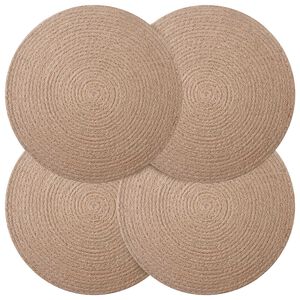 vidaXL Jutov&eacute; podložky 4 pcs Pr&iacute;rodn&aacute; &Oslash; 30 cm 100% Tossa juta