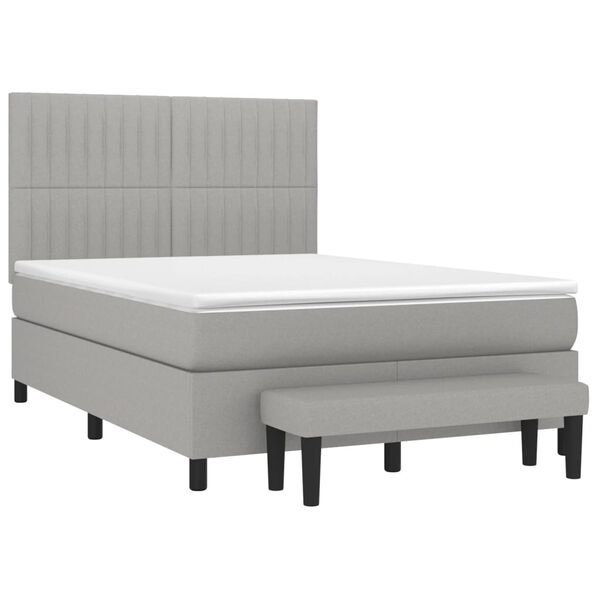 vidaXL Boxspring posteľ s matracom bledosiv&yacute; 140x190 cm l&aacute;tka