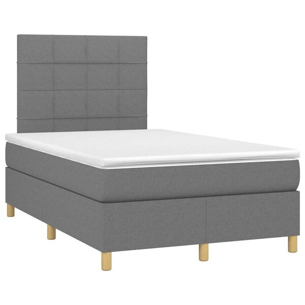 vidaXL Boxspring posteľ s matracom, tmavosiv&aacute; 120x190 cm, l&aacute;tka