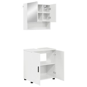 vidaXL Sada k&uacute;peľňov&eacute;ho n&aacute;bytku N&aacute;stenn&yacute; 2 pcs Vysok&yacute; lesk bielej
