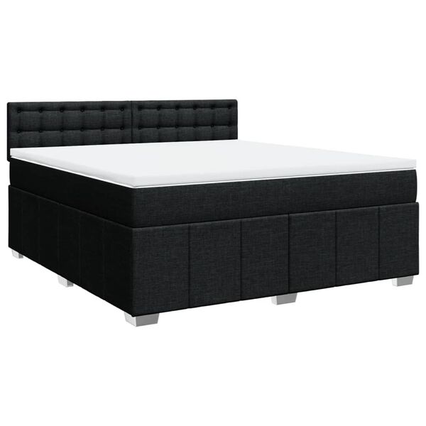 vidaXL Posteľn&yacute; r&aacute;m boxspring s matracom čierny 180x200 cm l&aacute;tka