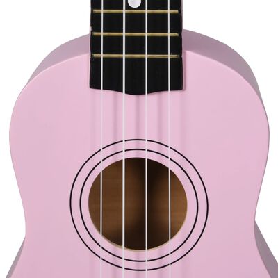 vidaXL Sopránové ukulele s taškou pre deti ružové 21"