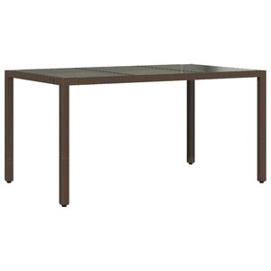 vidaXL Z&aacute;hradn&yacute; st&ocirc;l so sklenenou doskou hned&yacute; 150x90x75 cm polyratan