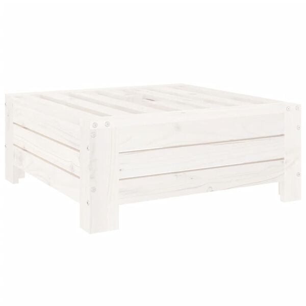 vidaXL Kryt na stojan na slnečník biely masívna borovica