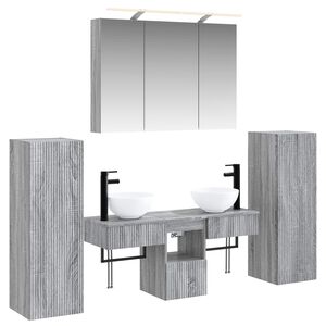 vidaXL Sada k&uacute;peľňov&eacute;ho n&aacute;bytku 6 pcs Siv&yacute; Sonoma