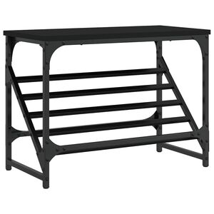 vidaXL Reg&aacute;l na top&aacute;nky čierny 60x30x45 cm kompozitn&eacute; drevo