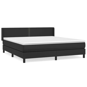 vidaXL Boxspring posteľ s matracom čierna 180x200 cm umel&aacute; koža