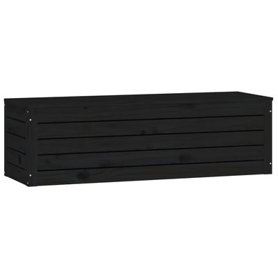 vidaXL Úložný box čierny 109x36,5x33 cm masívna borovica