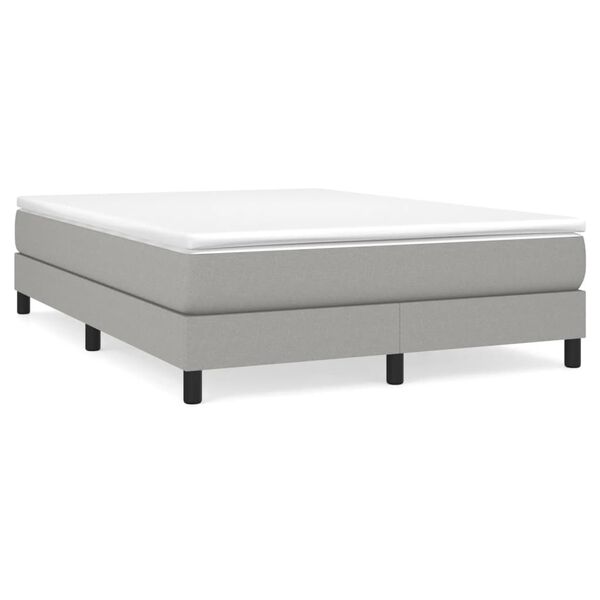 vidaXL Boxspring posteľ s matracom bledosivý 140x190 cm látka