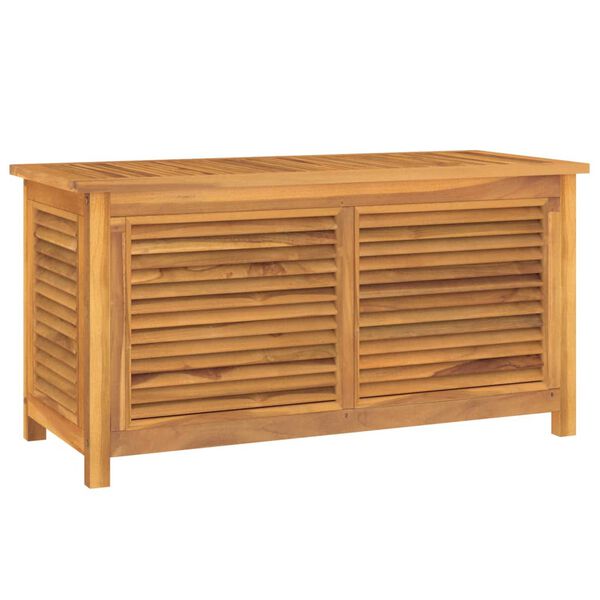 vidaXL Záhradný úložný box s vreckom 114x50x58 cm masívny teak