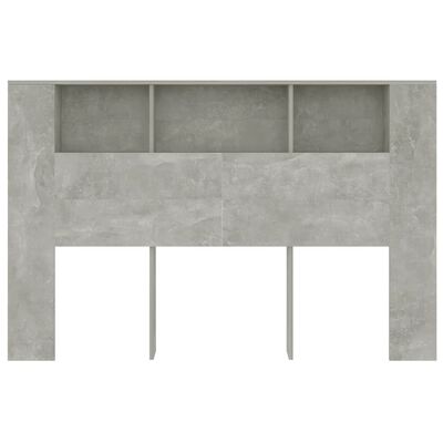 vidaXL Čelo postele so skrinkou betónovo sivé 160x18,5x104,5 cm